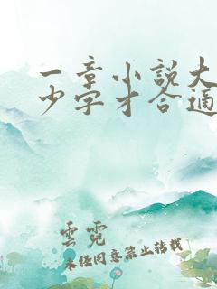 一章小说大概多少字才合适