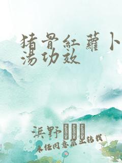 猪骨红萝卜玉米汤功效