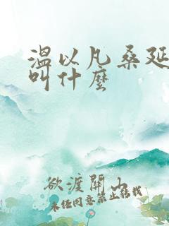 温以凡桑延小说叫什么
