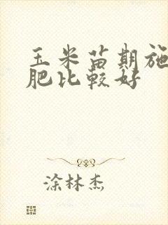 玉米苗期施什么肥比较好
