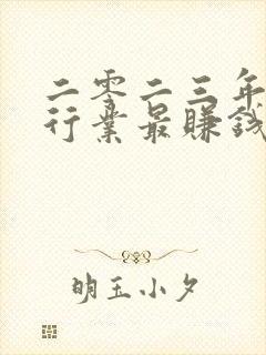 二零二三年什么行业最赚钱