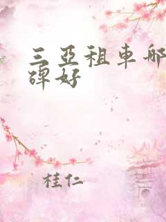 三亚租车哪家口碑好