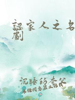 认家人之名电视剧 认家人之名电视剧