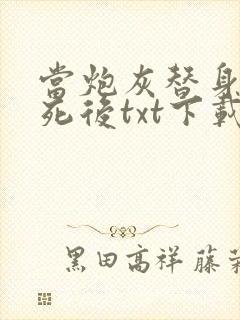 当炮灰替身的我死后txt下载