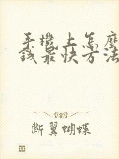 手机上怎么样赚钱最快方法