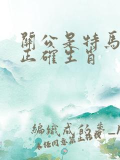 关公是特马打一正确生肖
