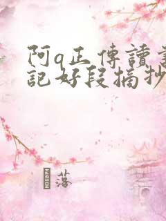 阿q正传读书笔记好段摘抄