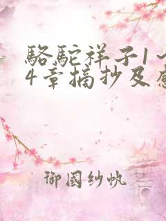 骆驼祥子1~24章摘抄及感悟