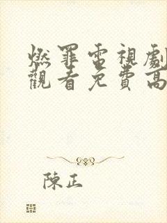 燃罪电视剧在线观看免费高清