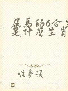 属马的6合生肖是什么生肖