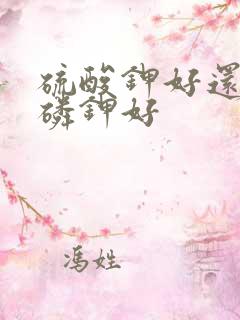 硫酸钾好还是氮磷钾好