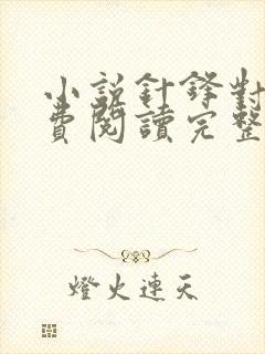 小说针锋对决免费阅读完整版 小说针锋对决免费阅读完整版
