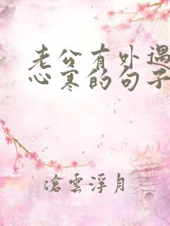 老公有外遇彻底心寒的句子
