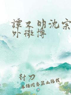 谭又明沈宗年番外微博