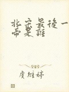 北宋最后一个皇帝是谁