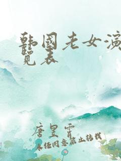 韩国老女演员一览表