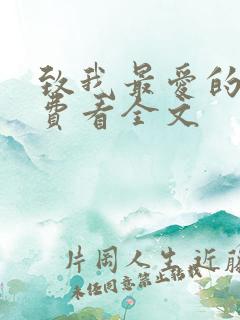致我最爱的你免费看全文