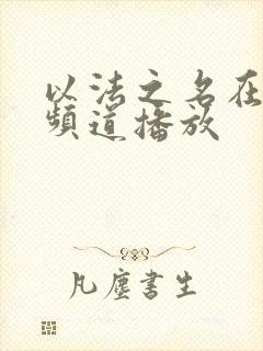 以法之名在哪个频道播放