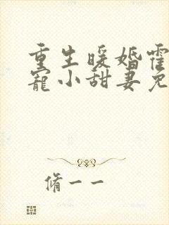 重生暖婚霍总狠宠小甜妻免费阅读 重生暖婚霍总狠宠小甜妻免费阅读