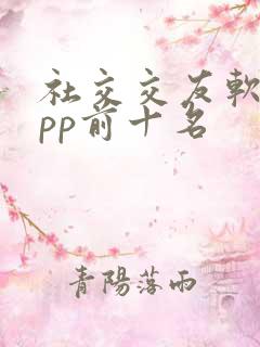 社交交友软件app前十名