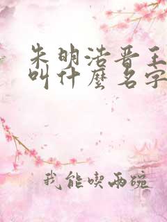 朱明浩晋王小说叫什么名字 朱明浩晋王小说叫什么名字