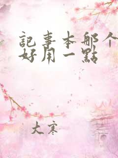 记事本那个软件好用一点