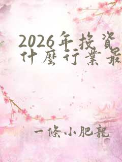 2026年投资什么行业最赚钱