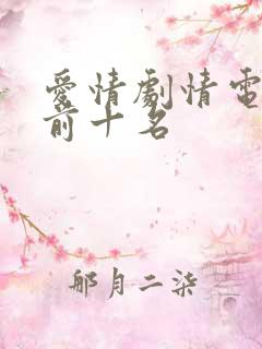 爱情剧情电视剧前十名