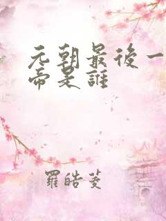 元朝最后一位皇帝是谁