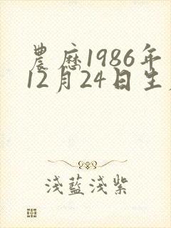 农历1986年12月24日生辰八字