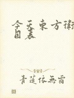 今天东方卫视节目表 今天东方卫视节目表