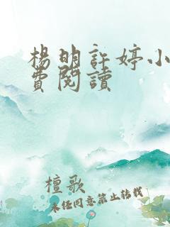 杨明许婷小说免费阅读 杨明许婷小说免费阅读