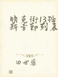 明克街13号最新章节列表最