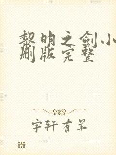 黎明之剑小说未删版完整 黎明之剑小说未删版完整