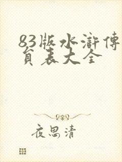 83版水浒传演员表大全