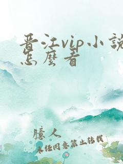 晋江vip小说怎么看