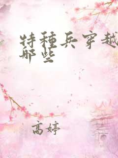 特种兵穿越剧有哪些
