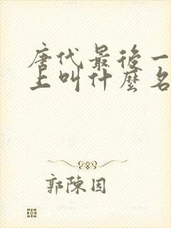 唐代最后一个皇上叫什么名