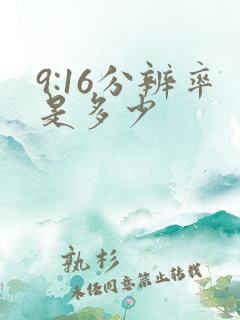 9:16分辨率是多少