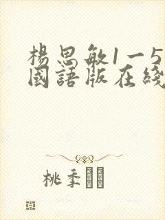 杨思敏1一5集国语版在线看免费