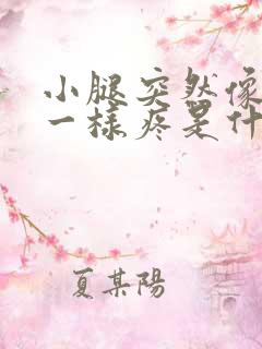 小腿突然像针扎一样疼是什么原因
