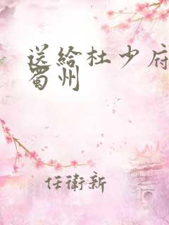 送给杜少府之任蜀州 送给杜少府之任蜀州