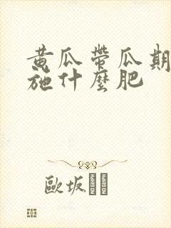 黄瓜带瓜期应冲施什么肥