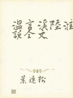 温言溪陆淮止小说全文