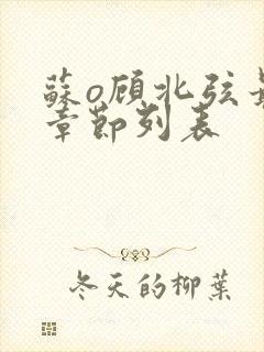 苏o顾北弦最新章节列表