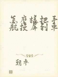怎么样把手机导航投屏到车上