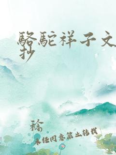 骆驼祥子文段摘抄