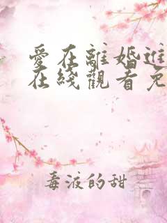 爱在离婚进行时在线观看免费播放