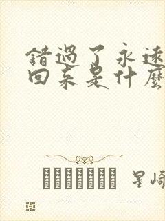 错过了永远不再回来是什么歌