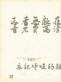 正者无敌在线观看免费高清